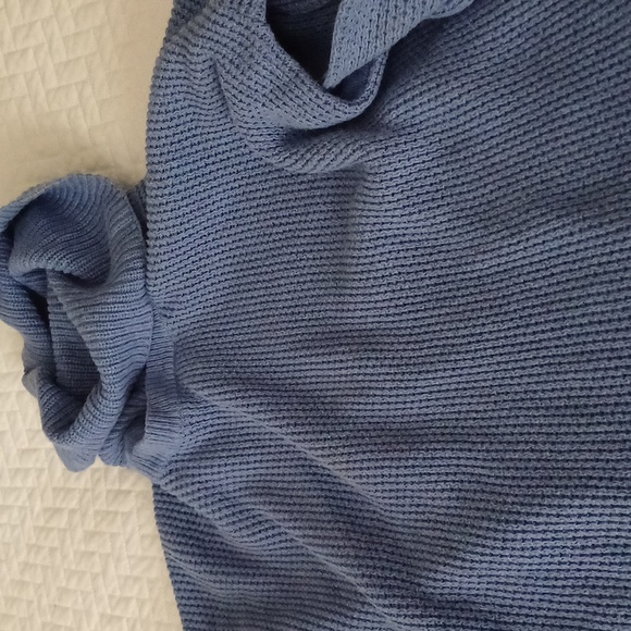 🔥🔥🔥Madewell Cornflower blue convertible turtleneck crewneck sweater S - Picture 13 of 13